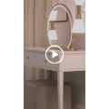Heidi Kleiderschrank Weiß - Messing/Silber-view3