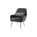Watson Fauteuil, piétement laiton - Gris fumé-view1