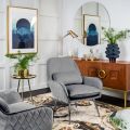 Watson Fauteuil, piétement argent - Gris colombe-view2