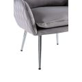 Watson Fauteuil, piétement argent - Gris colombe-view4