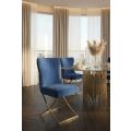 Wexler Dining Chair Navy -Brass Base  -view2