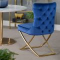 Wexler Dining Chair Navy -Brass Base  -view2