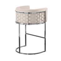 Alveare Tabouret de comptoir, base argent - Craie