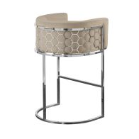 Tabouret de Comptoir Alveare en argent – Taupe