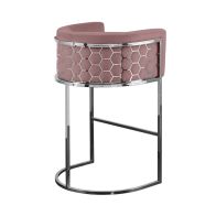 Alveare Tabouret de comptoir, base argent - Rose