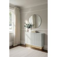 Anastasia Heizungsabdeckung - Weiß Glas – Messing Basis