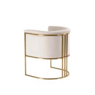Aria Chaise, base laiton - Craie