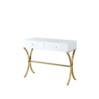 Aurelia Console Van Wit Glas en Champagne Goud