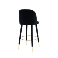 Bellucci Tabouret de comptoir à motifs circulaires, extrémités laiton - Noir