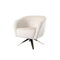 Brodie Draaifauteuil Licht Taupe Chenille - Bronzen Onderstel