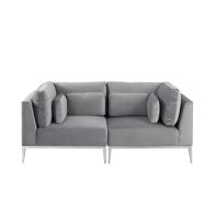 Cassie Canapé 2 places, base acier inoxydable- Gris Colombe
