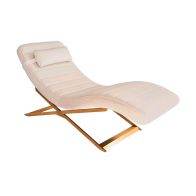 Dexter Chaise Longue Chalk and Brass