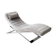 Dexter Chaiselongue - Taubengrau - Basis Silber