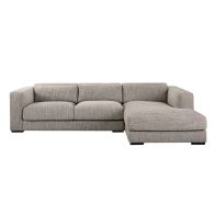 Dolce Ecksofa Rechtsseitig - Leinen Dunkles Taupe