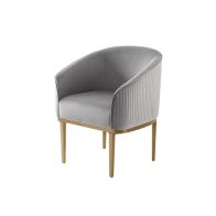 Ella Chaise de salle à manger, piétement laiton - Gris colombe