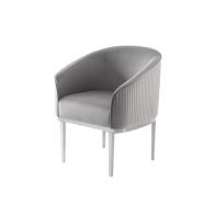 Ella Silla de comedor - Gris Paloma - Base de Plata 