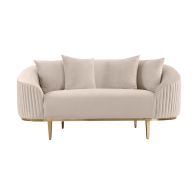 Ella Two Seat Sofa - Chalk - Brass Base
