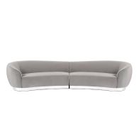 Equinox Sofá de 6 plazas - gris - base de cromo cepillado