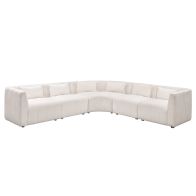 Essen Großes Ecksofa – Elfenbeinfarbenes Chenille