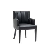 Hatfield Chaise Carver - Faux Cuir Noir     