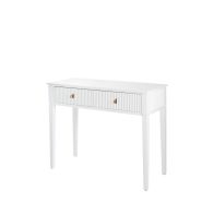 Heidi White Console Table Brass/Silver