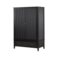 Heidi Kleiderschrank Schwarz - Messing/Silber