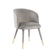 Bellucci Dining Chair - Dove Grey - Brass Caps