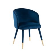 Bellucci Esszimmerstuhl - Marineblau - Messingkappen