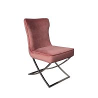 (ID:37467) Wexler Dining Chair-Blush pink-LC123 - Silver