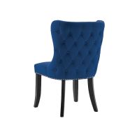 Margonia Chaise de salle à manger, piétement noir - Encre bleue