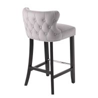 Margonia Tabouret de bar, piétement noir - Gris colombe