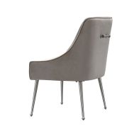 Mason Chaise de salle à manger, piétement argent - Gris colombe