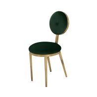Ravello Chaise de salle à manger, piétement laiton - Vert bouteille