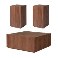 Set van 2 Renato Bijzetttafels en salontafel Walnoot