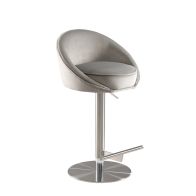 Selini Tabouret de bar, base argent - Gris colombe