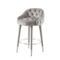 Sophia Tabouret de comptoir, extrémités argent - Gris 