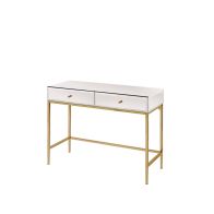 Stiletto Console en laiton et en miroir blanc de verre trempé