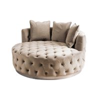 Frankfurt Causeuse, base argent -Taupe