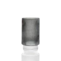 Vaas, Grijs Geribbeld Glas - Groot