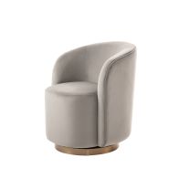West End Silla Giratoria de comedor - Gris Paloma - Base Latón