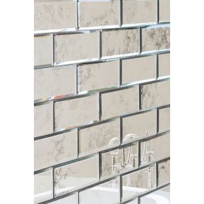 Mirrored Vintage Effect Rectangle Wall Tiles Pack