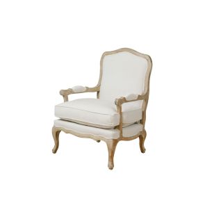 Le Brun - Sillón tipo Francés Luis XVI de madera de roble, color avena