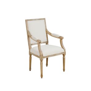 Rosselle French Limed Oak Rectangular Back Dining / Occasional Armchair