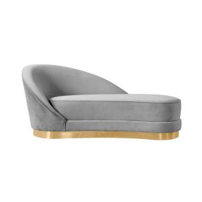 Selini Chaise Longue Duif Grijs - Messing Plint