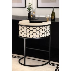 Alveare Tabouret de comptoir, base noire - Craie