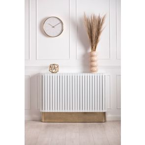 Anastasia Cache-radiateur en verre blanc, base laiton