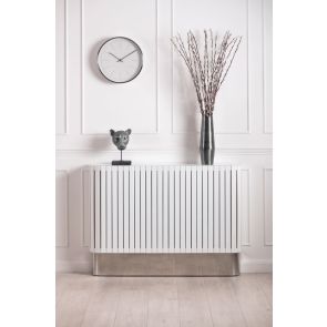 Anastasia White Glass Radiator Cover- Silver