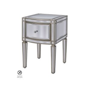 Antoinette Mirrored One Drawer Bedside Table