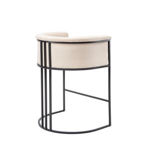 Aria Counter Stool – Chalk – Black Frame