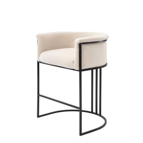 Aria Counter Kruk Krijtwit - Zwart Frame